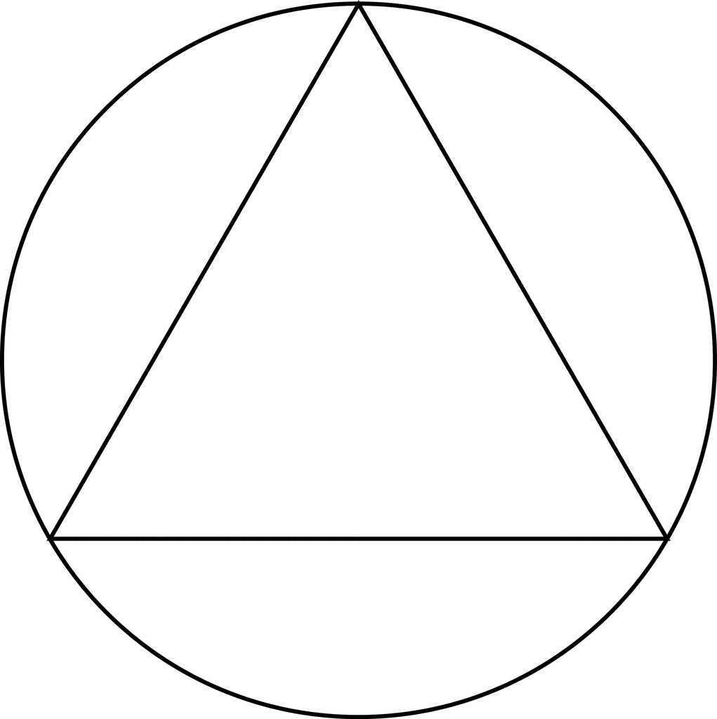 Геометрическая фигура равносторонний треугольник. Треугольник в круге. Круг с треугольником внутри. Круг фигура. Равносторонний треугольник в круге.