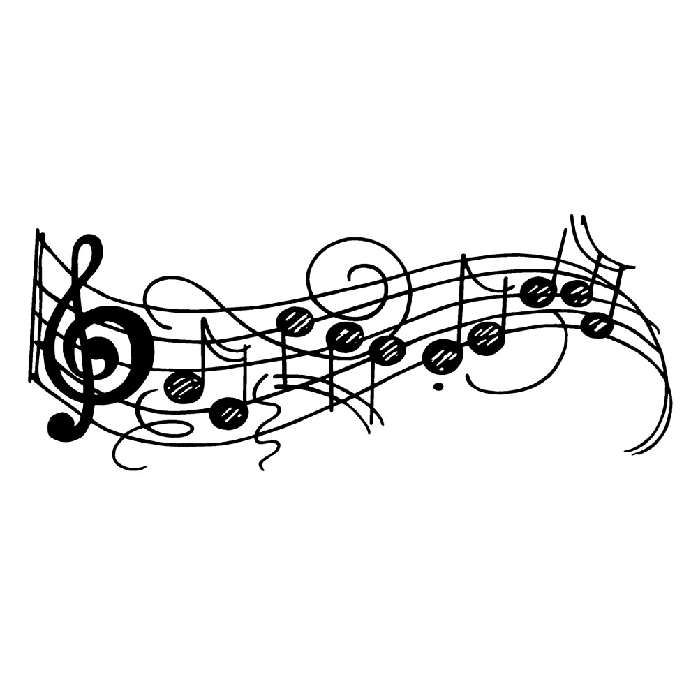 Stampendous Cling Stamp, Wavy Music