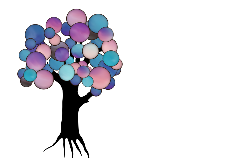 whimsical bubble tree PNG art