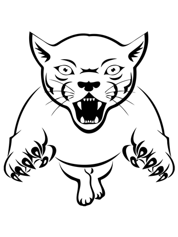 Panther Attacking coloring page | Super Coloring