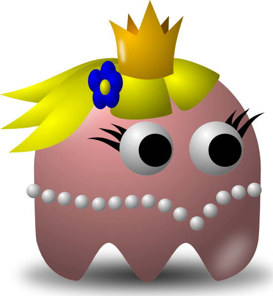 Pcman Game Baddie Princess clip art Free Vector