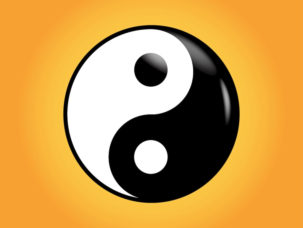 Shiny Yin Yang Vector