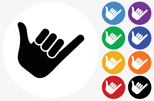 Silhouette Of A Shaka Hand Sign Clip Art, Vector Images ...