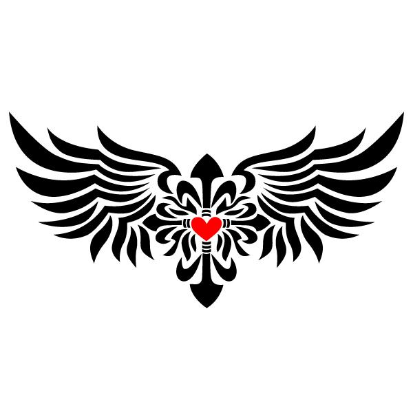 Black 3d Clear Epoxy Stickers Angel Wings Personality Sticker Car ...
