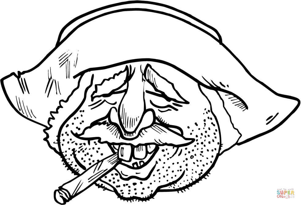Mexican Man Smoking a Cigar coloring page | Free Printable ...