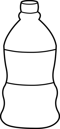 Plastic Water Bottle Black And White Clipart