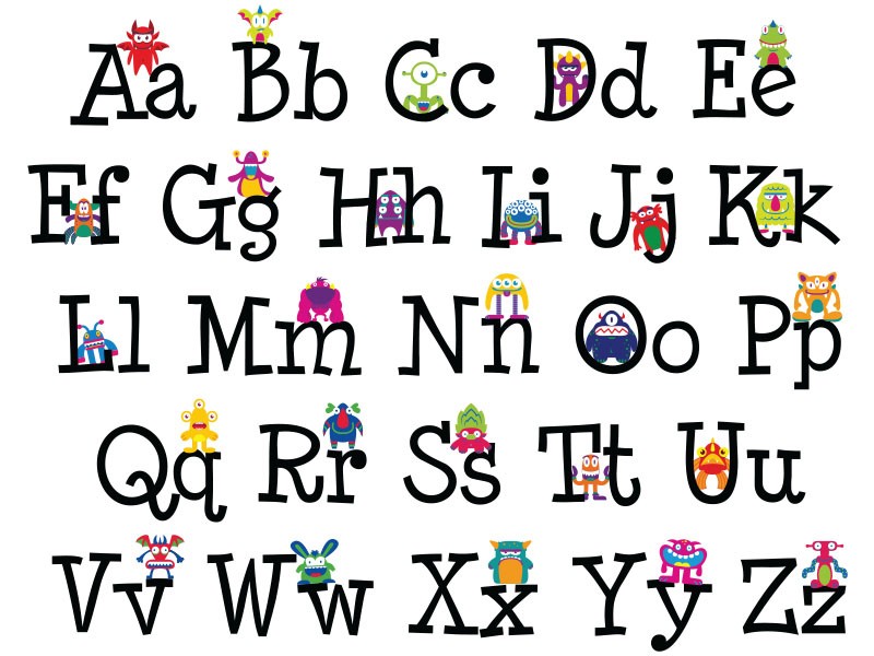 Alphabet Monsters Graphics Vinyl Wall Decal