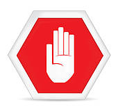 Stop sign hand clipart