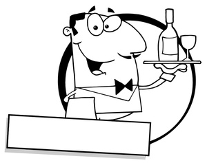 Waitress Black And White Clipart
