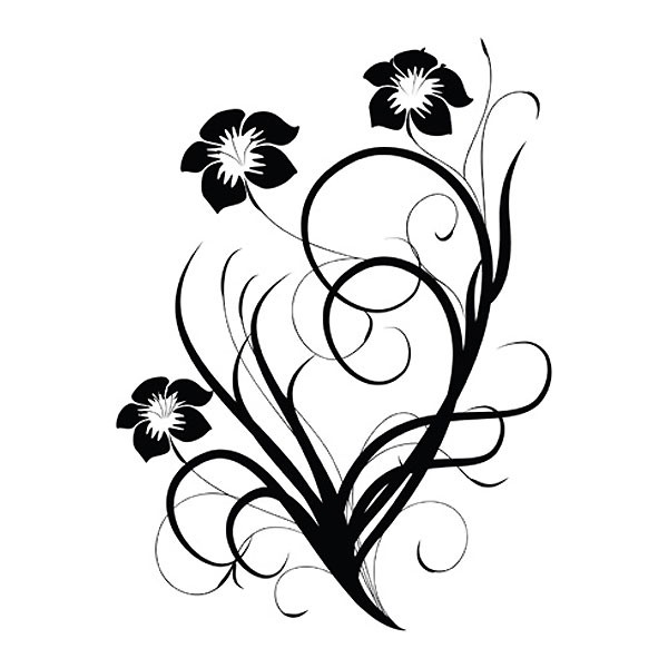 Baroque Flower 5 Wall Sticker - modern floral stickers