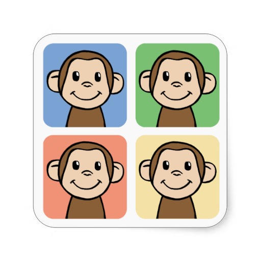Laughing Monkey Stickers from Zazzle.