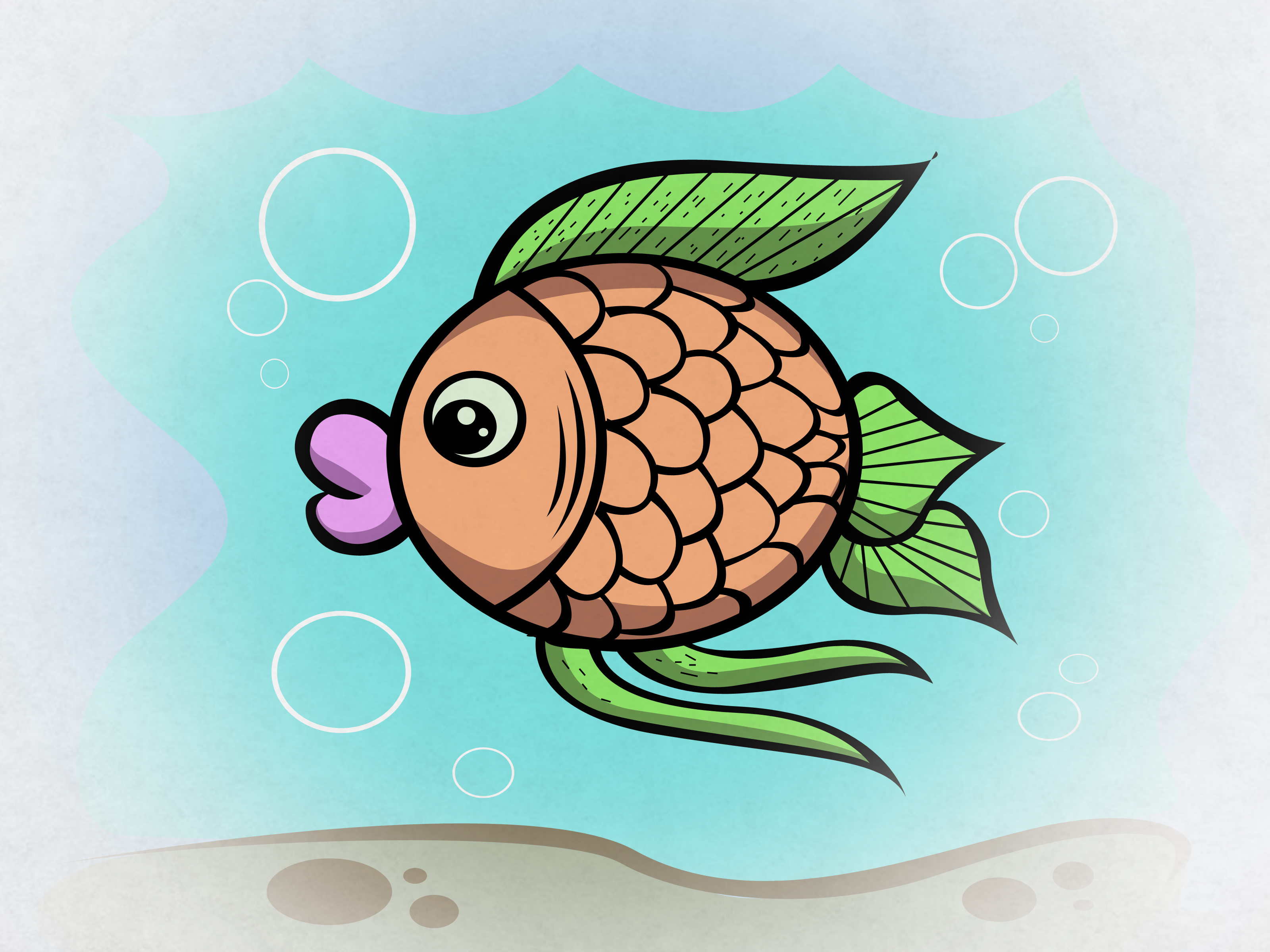 draw cartoon fish