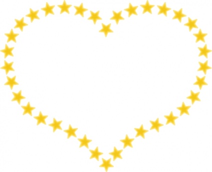 Heart Shaped Border With Yellow Stars clip art - Download free ...