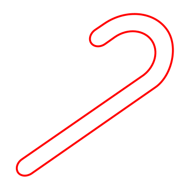 Drawing a cartoon candy cane
