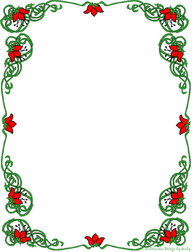 Floral Red and Green Borders Stationery - a photo on Flickriver
