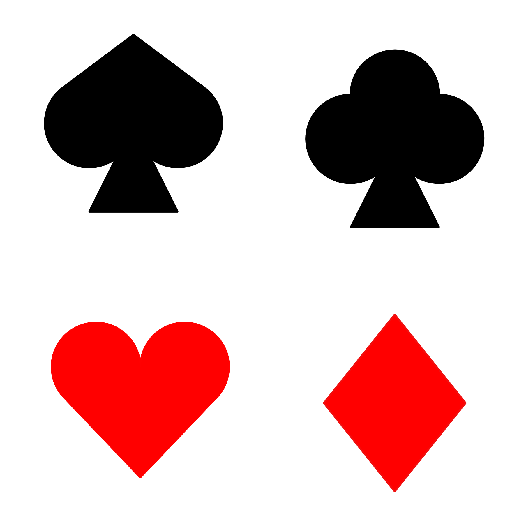 Clipart card suits