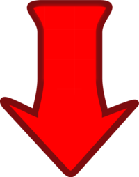 arrow pointing down downwards cartoon - vector Clip Art