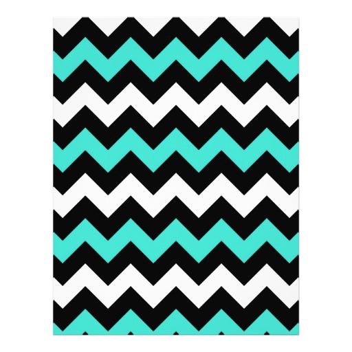 Black White Turquoise Zigzag Flyer Design | Zazzle