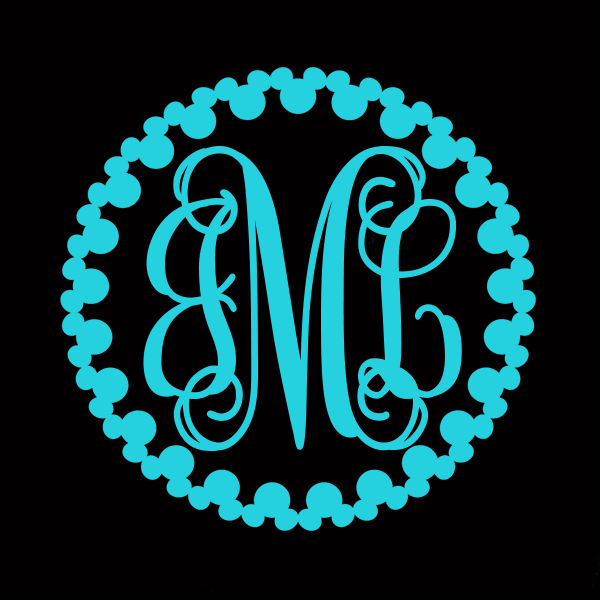 Mickey Circle - Vine Monogram Decals - Choose Your Size – Jesse M ...