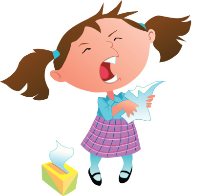 Silhouette Of Child Sneezing Clip Art, Vector Images ...