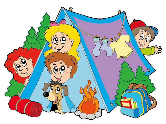 Cartoon summer camp elements Illustration vector 02 - Vector ...