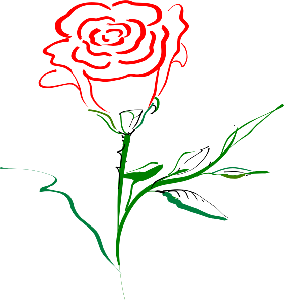 Simple rose outline clipart