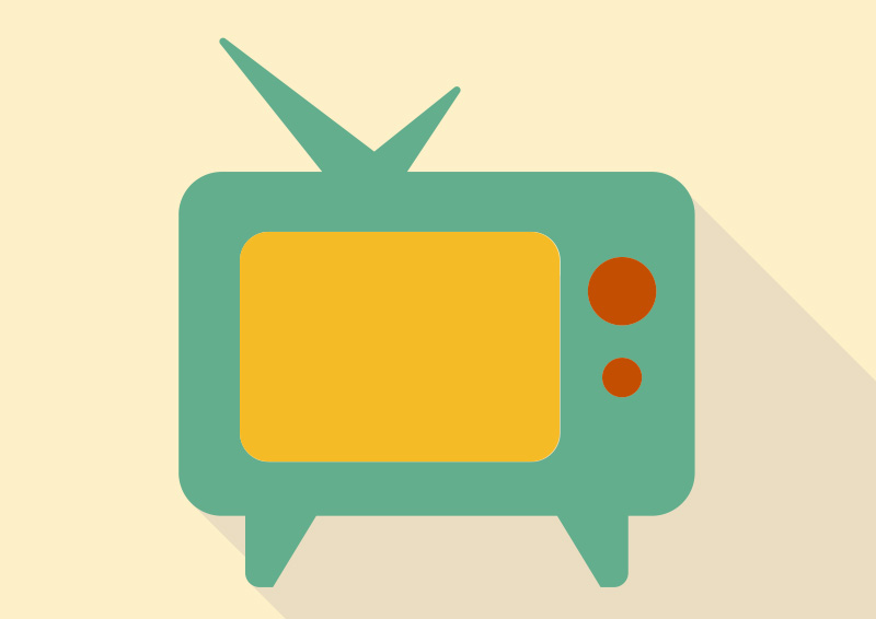 Flat Retro TV Vector Icon