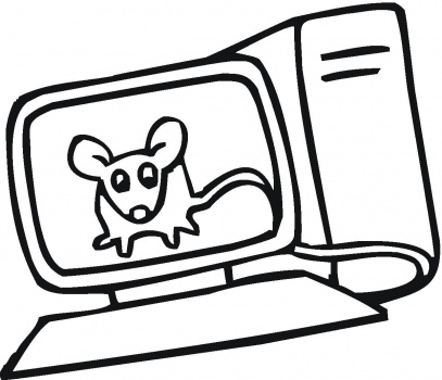 Computer And Mouse coloring page | Super Coloring