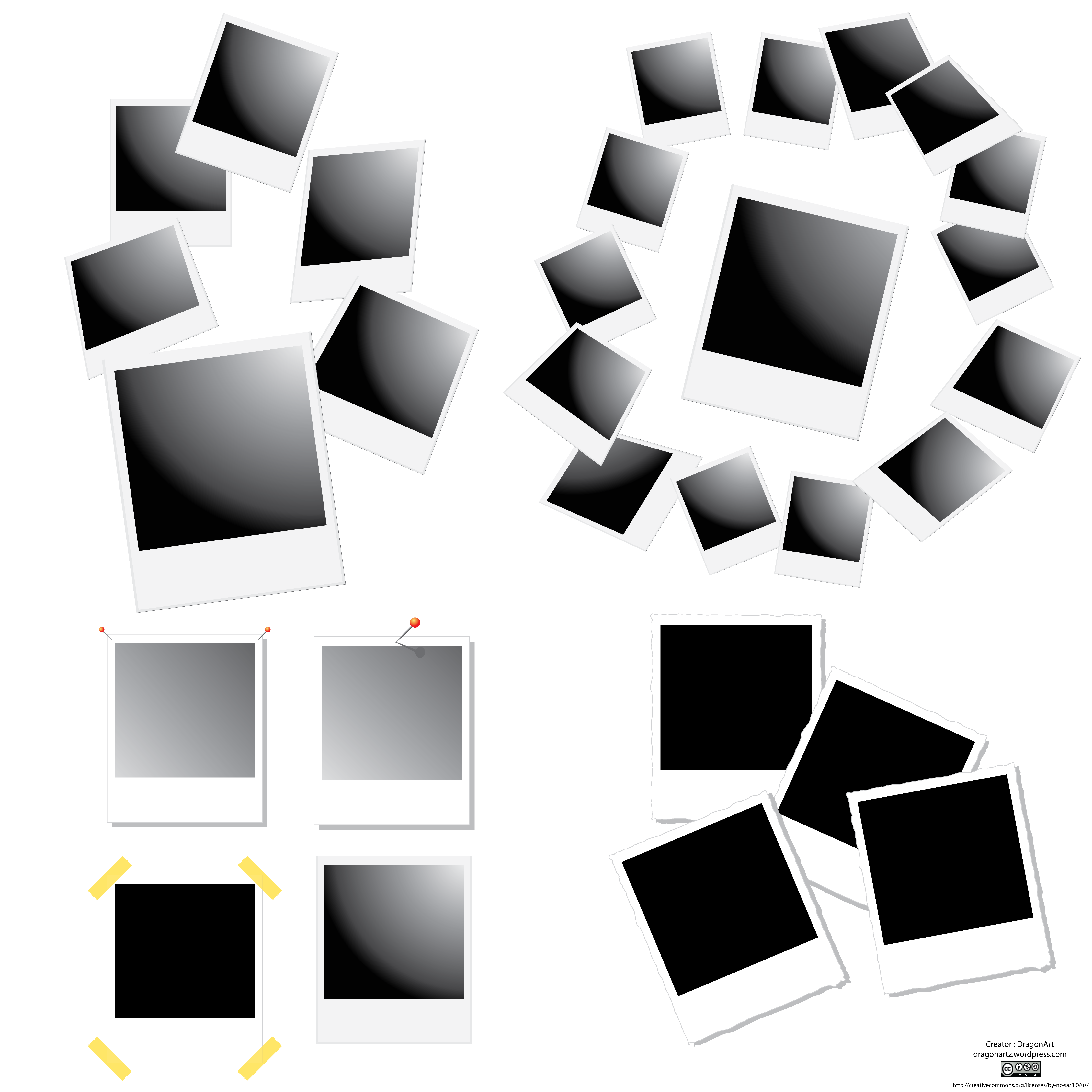 Polaroid Frames Vector Set Free Vector