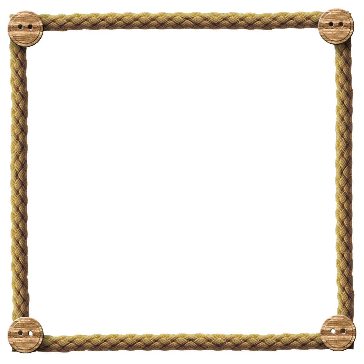 Free Digital Scrapbook Element: Rope and Button Frame |