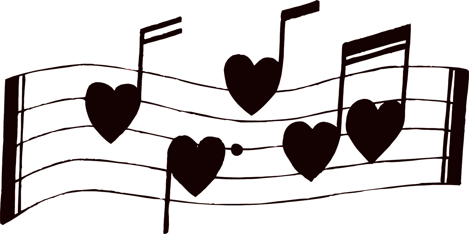 Small Heart Music Notes Clipart