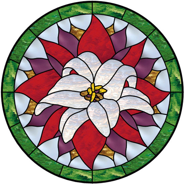 DESIGN FLOWER GLASS STAINED WINDOW - GLAS DESIGN