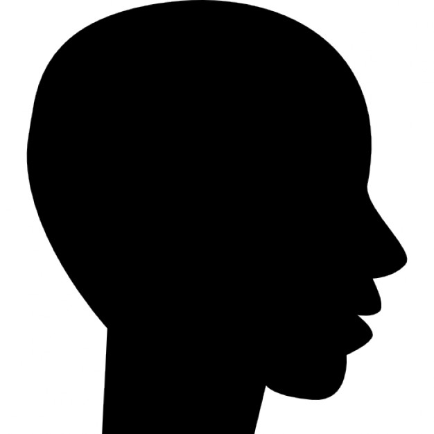 Bald head side view with three question marks Icons | Free Download