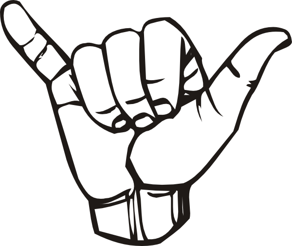 Sign Language Y Hang Loose Clip Art - vector clip art ...