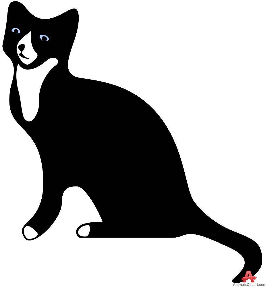 Black Cat with White Chest Clipart | Free Clipart Design Download