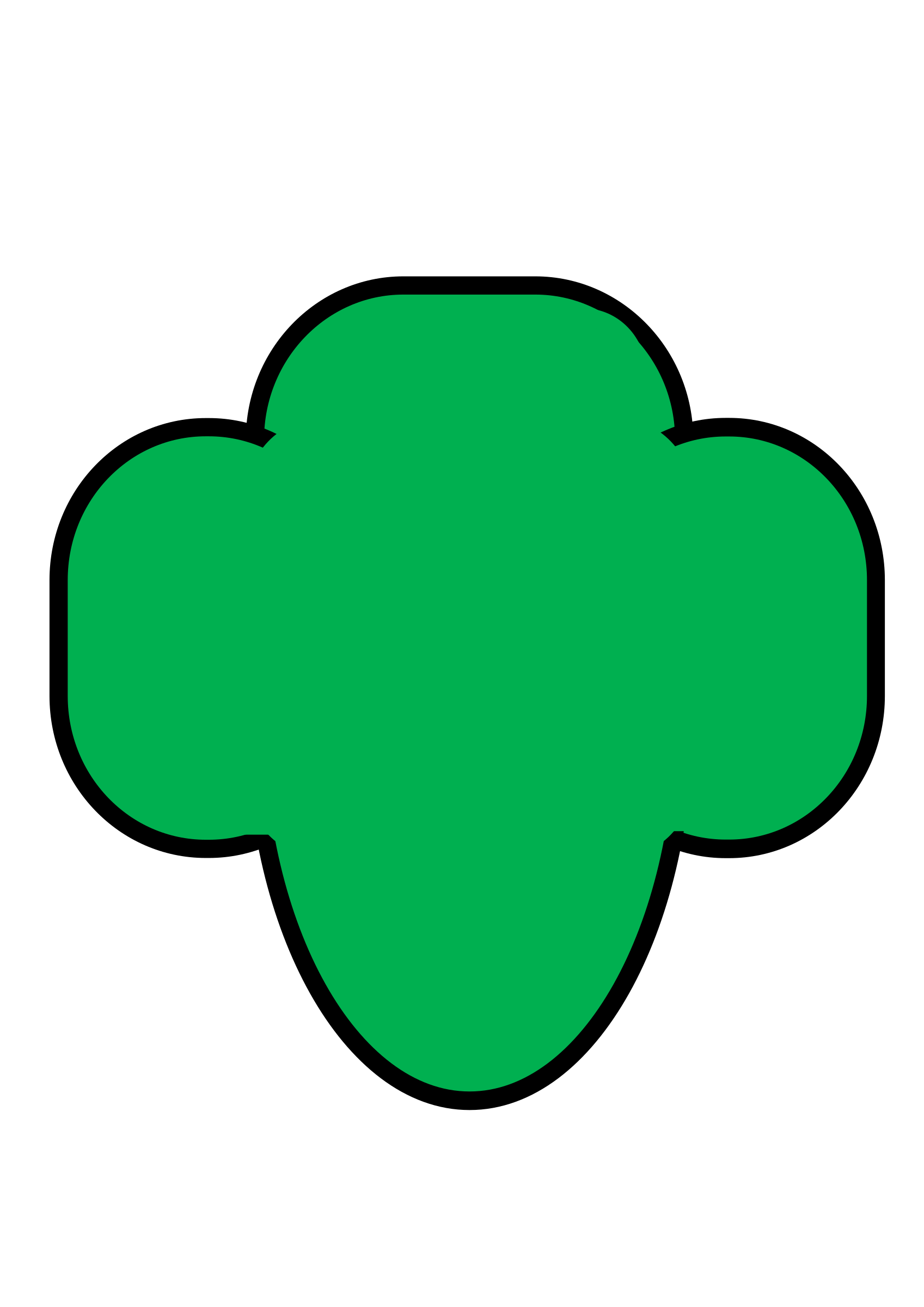 Clipart - girl scout trifoil with outline