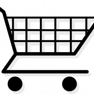 Shopping cart clipart black and white