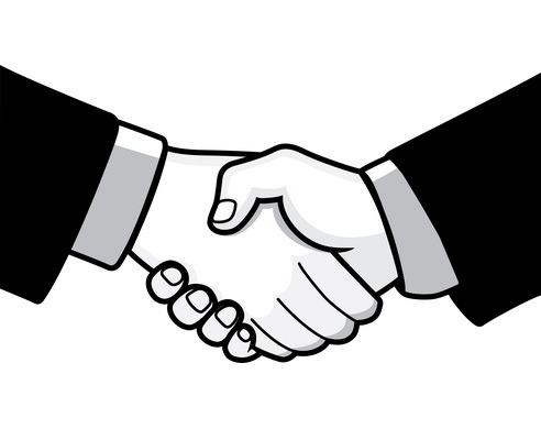Black White Handshake Clipart