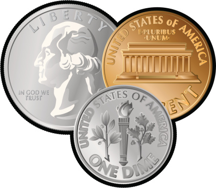 Us Coin Clip Art, Vector Images & Illustrations