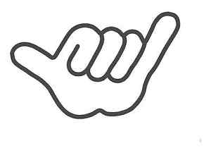 Hang Loose Shaka Hawaii Maui Aloha Surf hand sign vinyl sticker ...