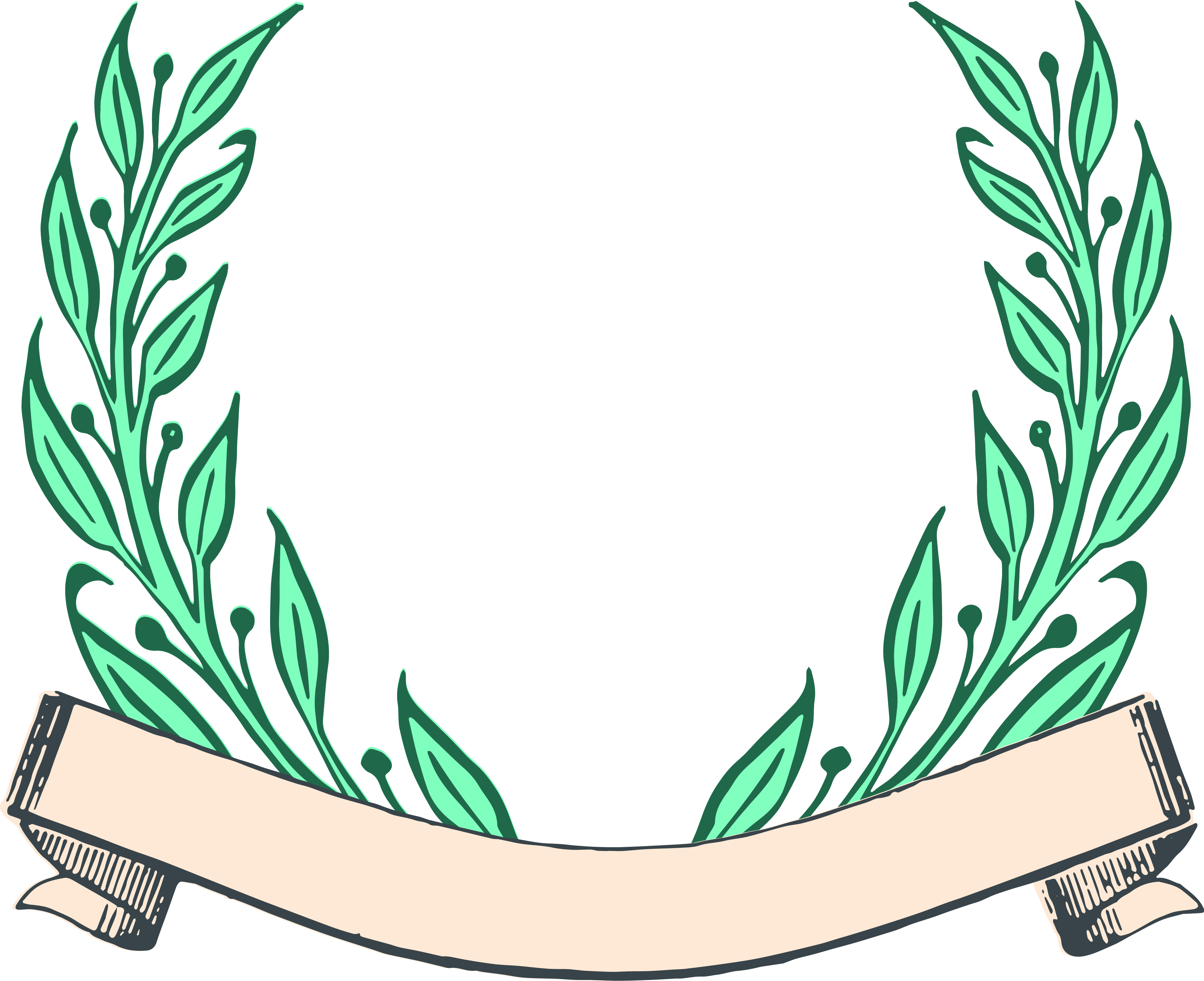 Free Vector Art - Ribbon Scroll and Laurels | Oh So Nifty Vintage ...