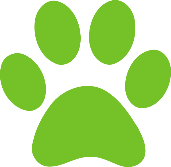 Paw prints clipart green