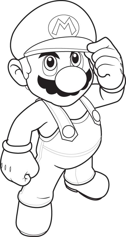 Mario Coloring pages - Black and white super Mario drawings for ...