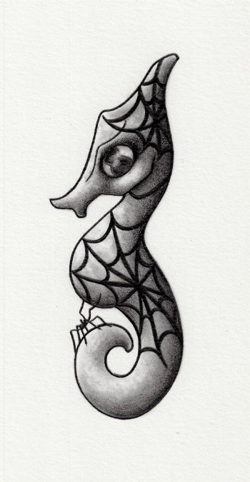 Blue Starr Art: Singular Seahorse pencil drawings