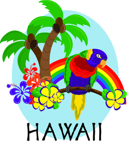 Hawaii Word Artfree Parakeet Clip Art Image Pet Bird A Parakeet Or ...