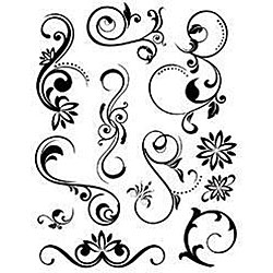 Autumn Leaves &#39;Fancy Flourishes&#39; Stampology Clear Stamps Full ...