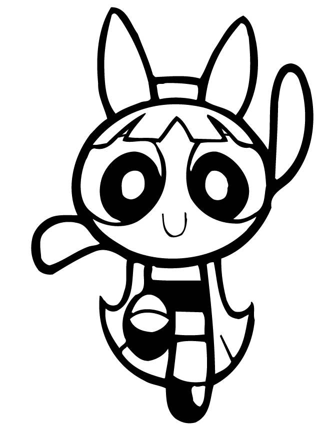 Powerpuff Girls Buttercup Jump Kick Coloring Page | Free Printable ...