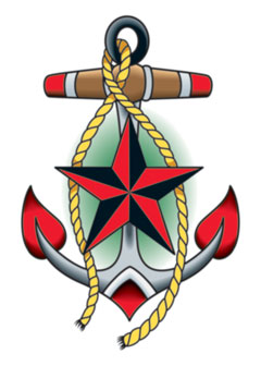 Anchor Star, stock tattoo designs. - Item # VIN-