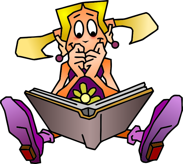 Reader Girl clip art - vector clip art online, royalty free ...