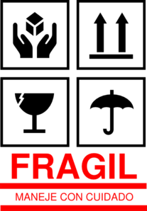 fragil-maneje-con-cuidado-rojo ...